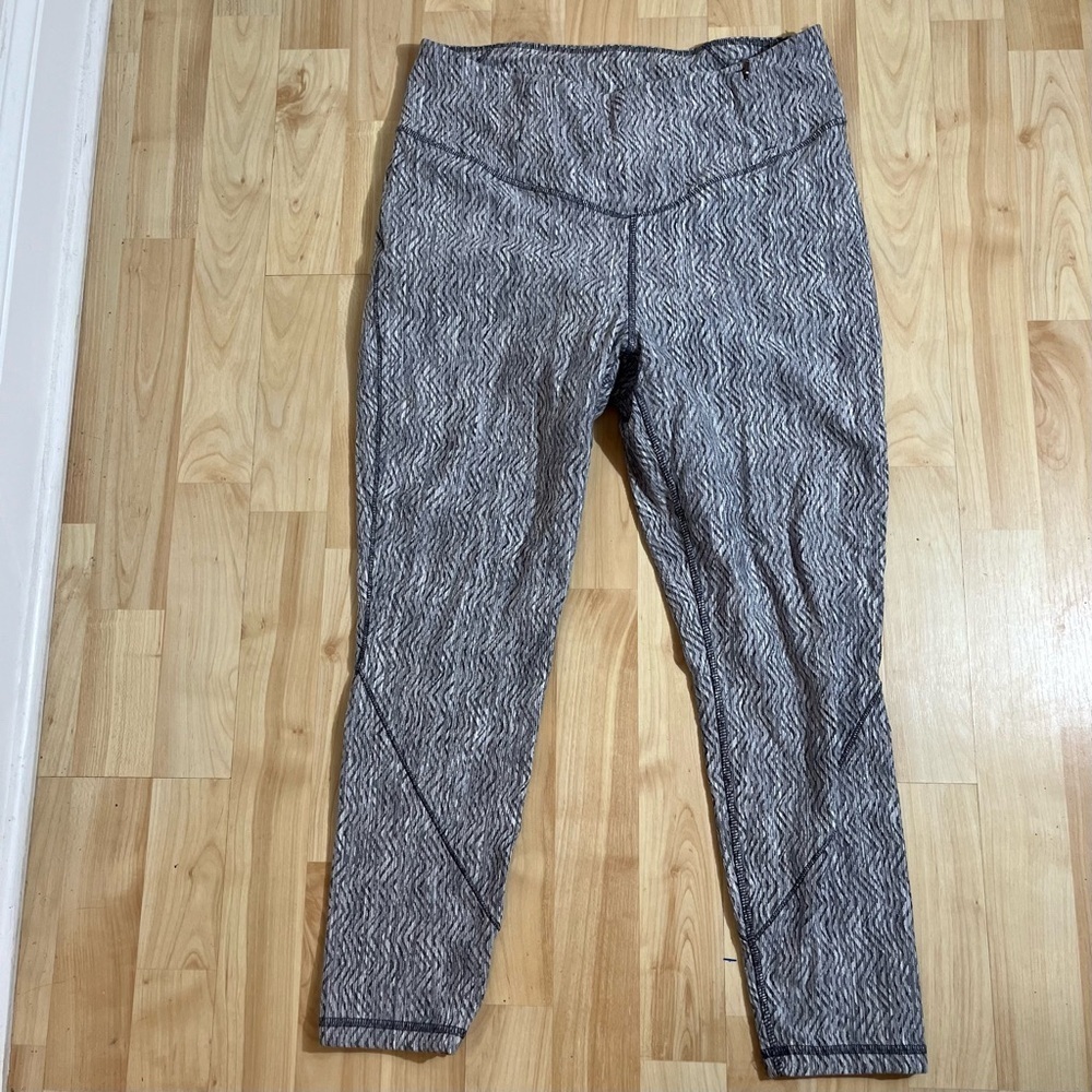 Calia Carrie Underwood Performance Cropped Leggings Gray White Pull On Large